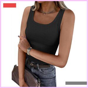 Sleeveless Ribbed Tank Top Slim Fit Summer Basic Women's XS-4XL